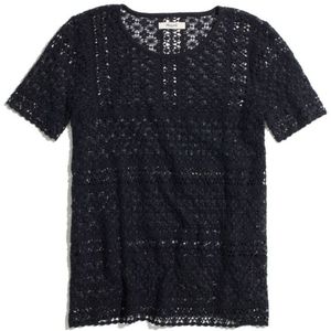 Madewell Crochet Mix Top size S in black